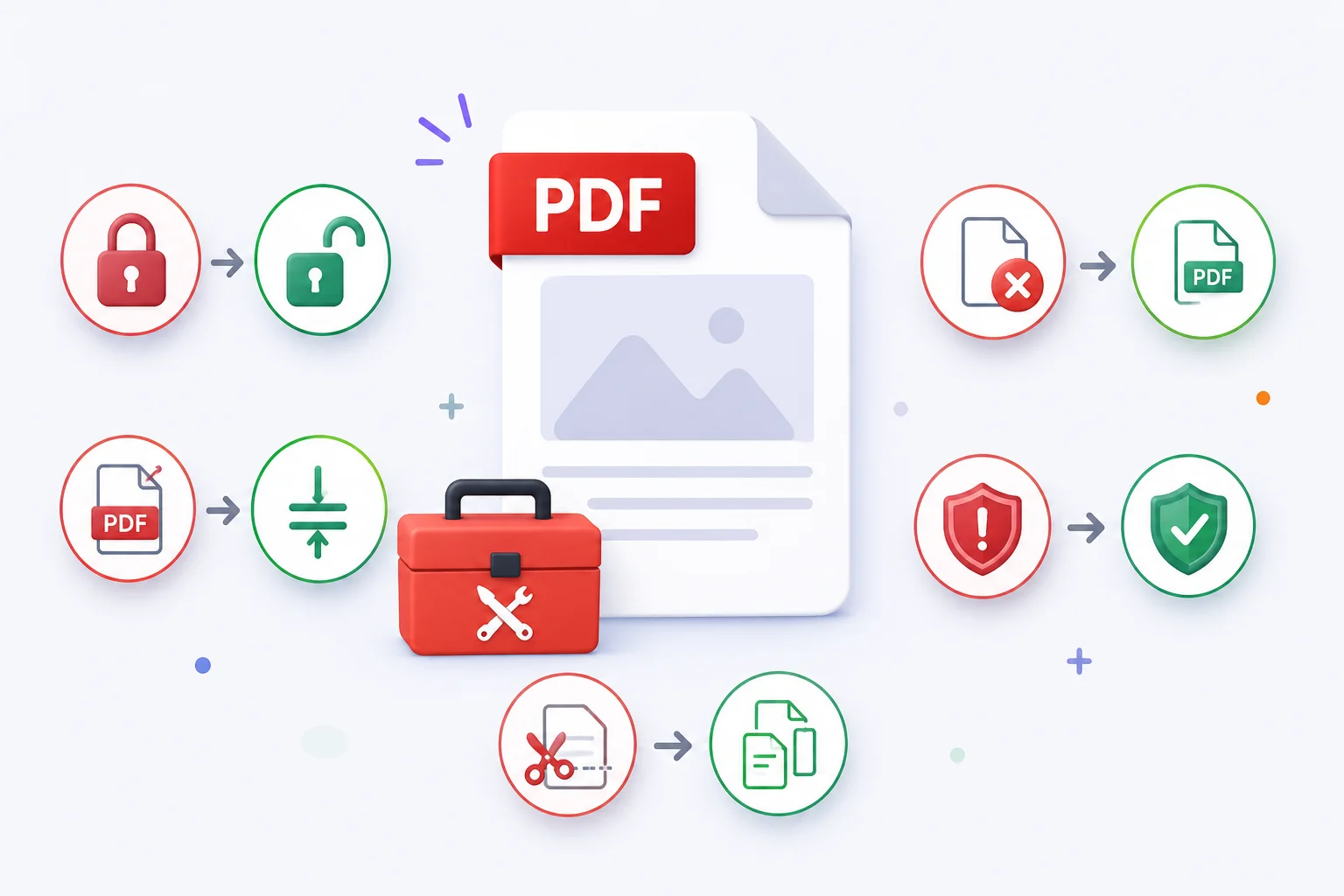 Person troubleshooting a PDF file problem on a laptop